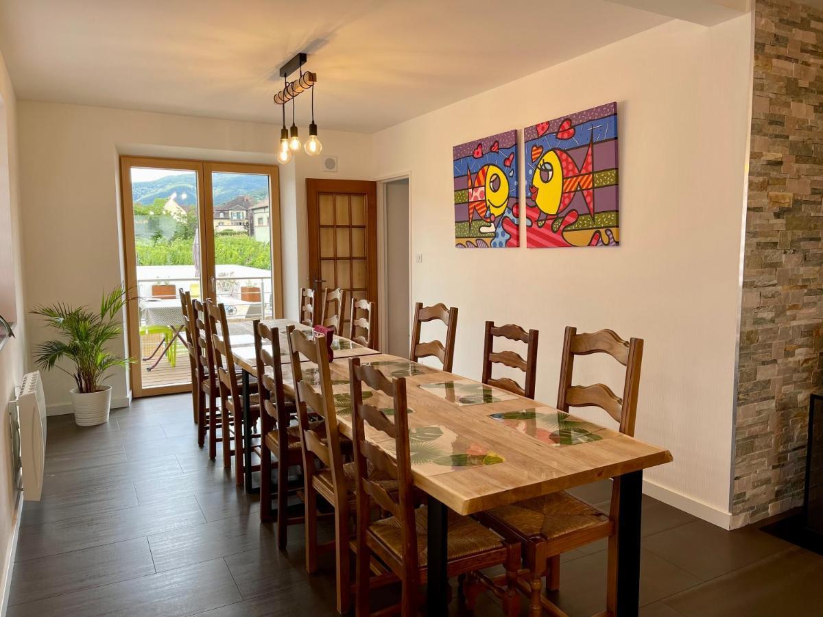 Alsacebnb - Gîte 12 personnes dans le vignoble - Piscine privée chauffée&Spa Ammerschwihr Exterior foto