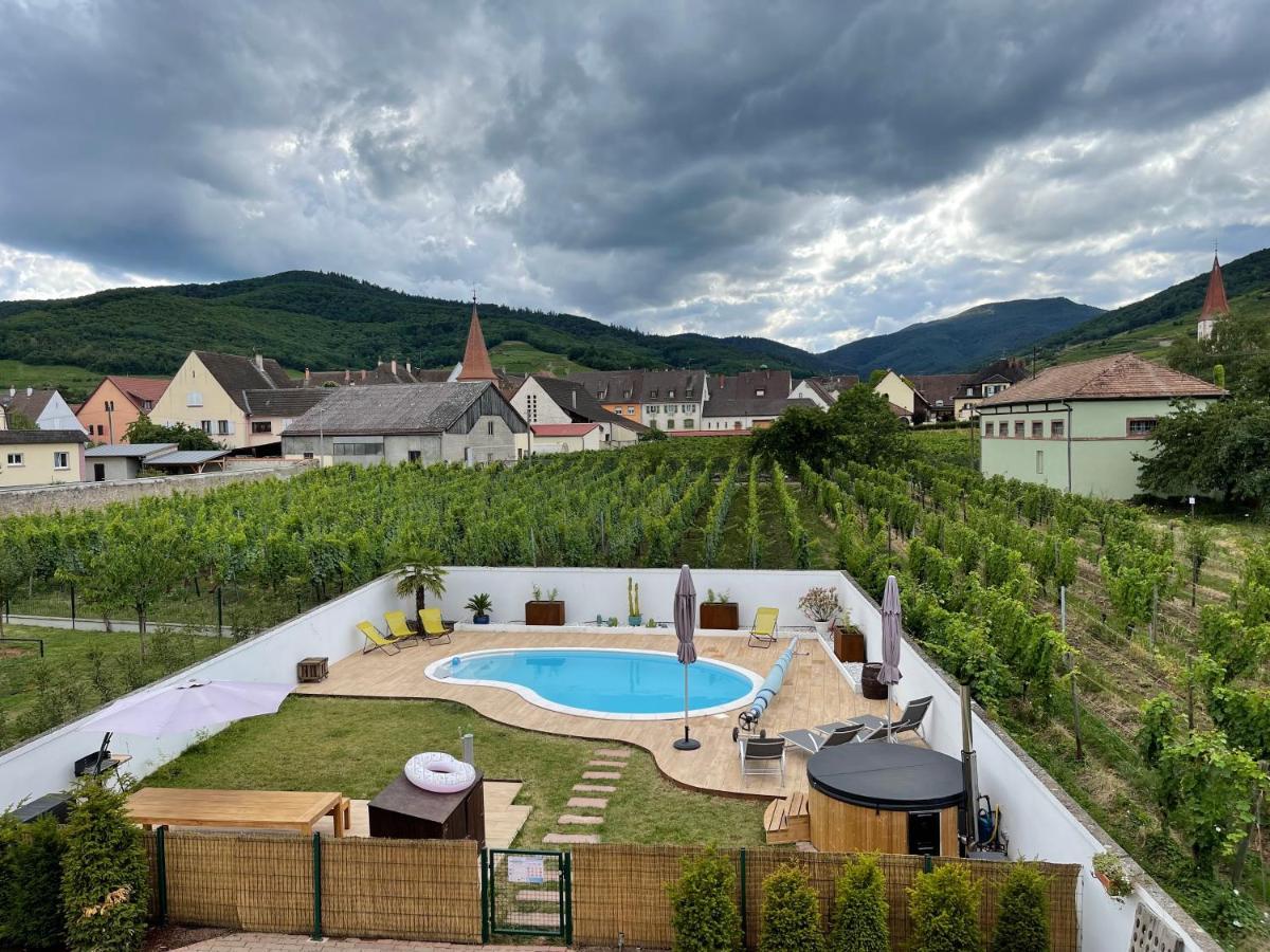 Alsacebnb - Gîte 12 personnes dans le vignoble - Piscine privée chauffée&Spa Ammerschwihr Exterior foto