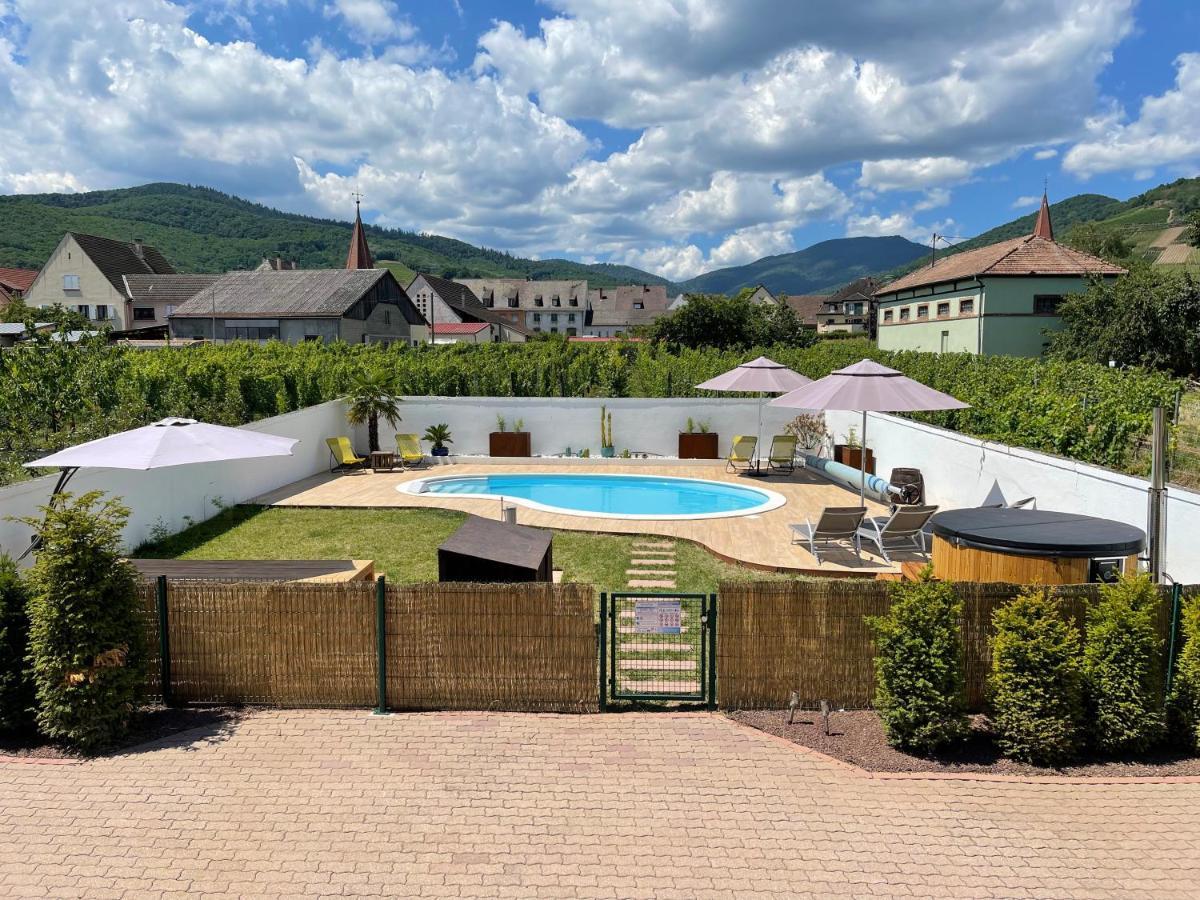 Alsacebnb - Gîte 12 personnes dans le vignoble - Piscine privée chauffée&Spa Ammerschwihr Exterior foto