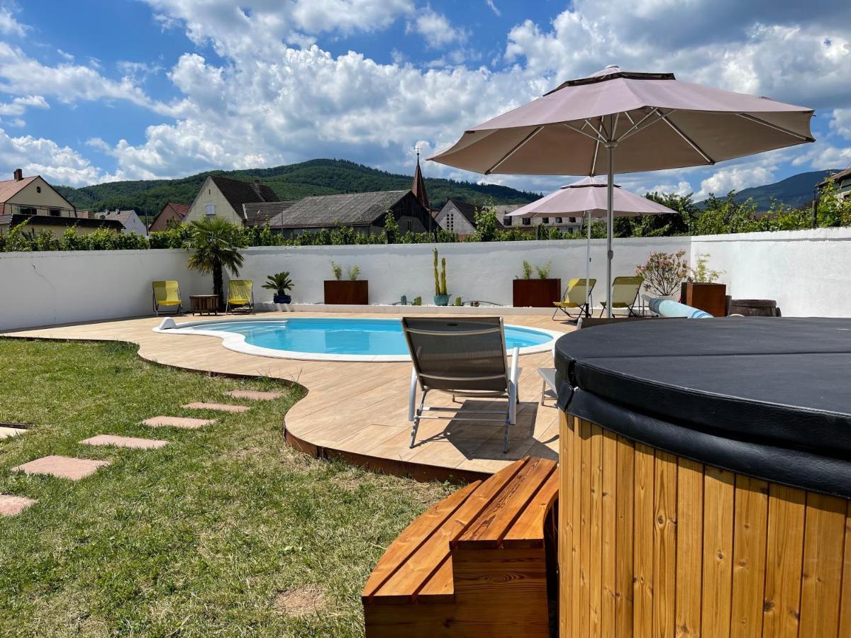 Alsacebnb - Gîte 12 personnes dans le vignoble - Piscine privée chauffée&Spa Ammerschwihr Exterior foto